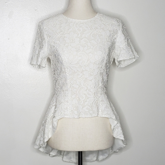 NEW SB by Sachin & Babi Peplum Arched Lace Top Luxury Castlecore Spring Summer - Picture 6 of 16